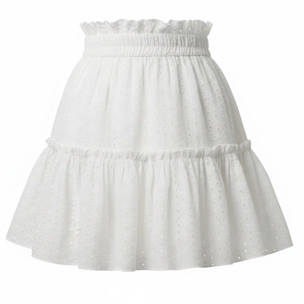 New Altar’d State Alienor Embroidered Eyelet Mini Skirt White